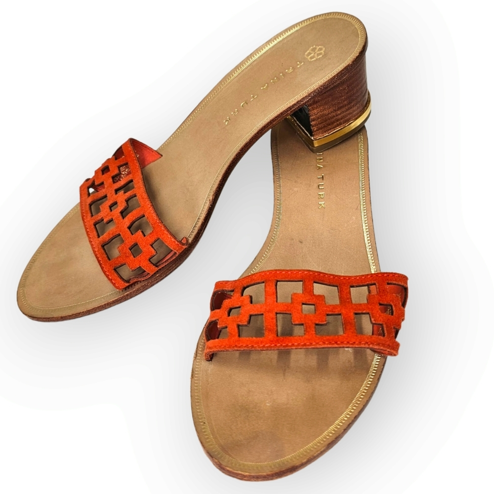 Trina Turk Avery Slides Sandals Block Heel Women's Size 6
